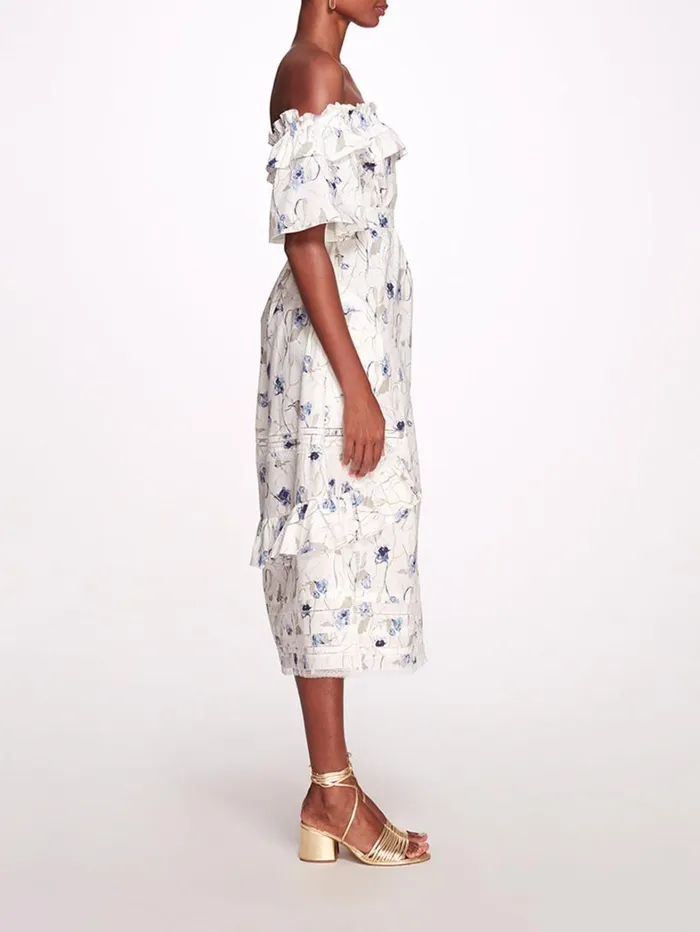 Women Marchesa Dresses Rosie Ivory Navy