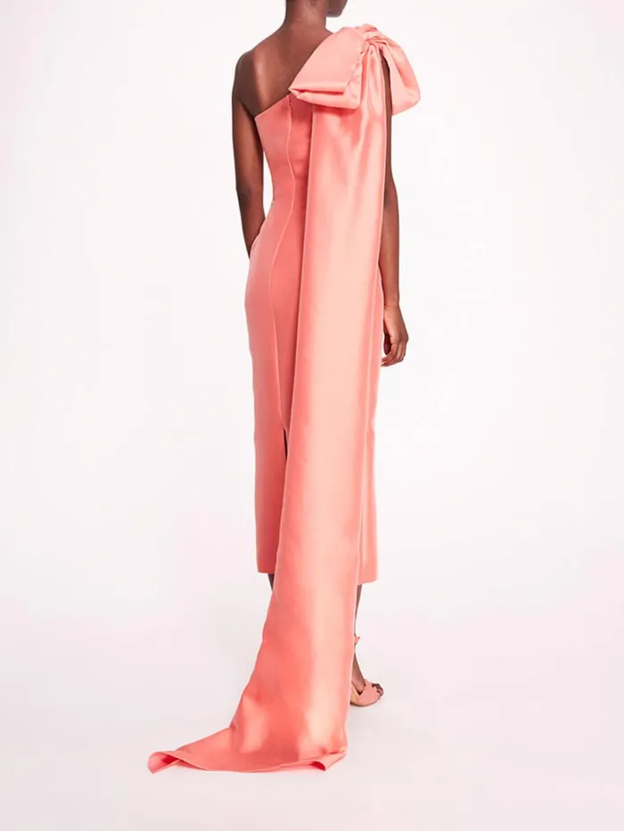 Women Marchesa Dresses Silk Mikado Midi Dress Coral Women Marchesa Dresses Silk Mikado Midi Dress Coral