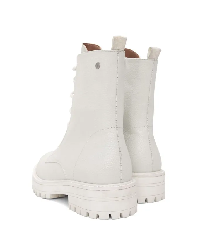 Women Maree Vegan Combat Boots White Matt and Nat Boots