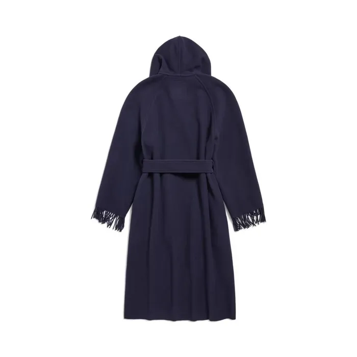 WomenMen Coats and Jackets Balenciaga Fringe Coat In Dark Blue