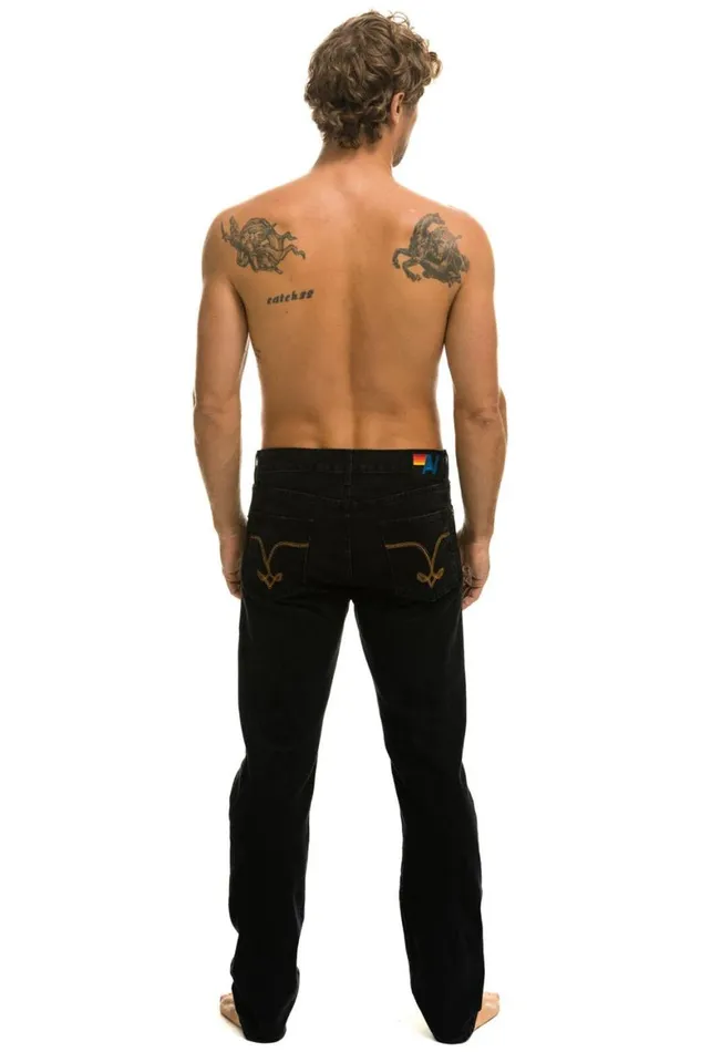 WomenMen Denim Aviator Nation Classic Straight Leg Denim Jean 8211 Vintage Black
