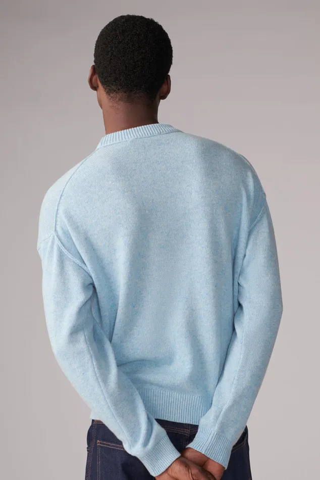 WomenMen Fiorucci Sweatshirts and Hoodies Unisex Milano Angels Knit Jumper Blue