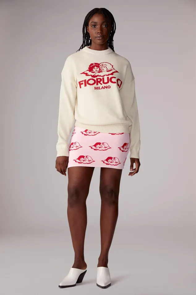 WomenMen Fiorucci Sweatshirts and Hoodies Unisex Milano Angels Knit Jumper Cream WomenMen Fiorucci Sweatshirts and Hoodies Unisex Milano Angels Knit Jumper Cream
