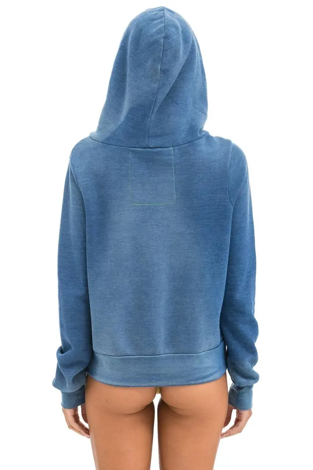 WomenMen Hoodies Aviator Nation 5 Stripe Hoodie 8211 Faded Water