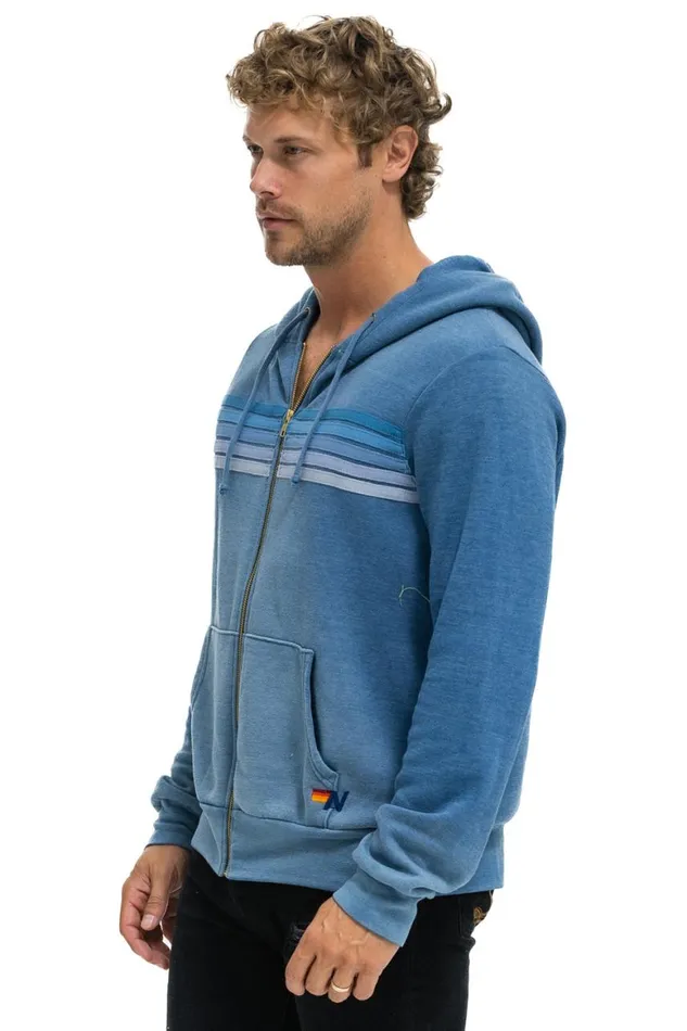 WomenMen Hoodies Aviator Nation 5 Stripe Hoodie 8211 Faded Water