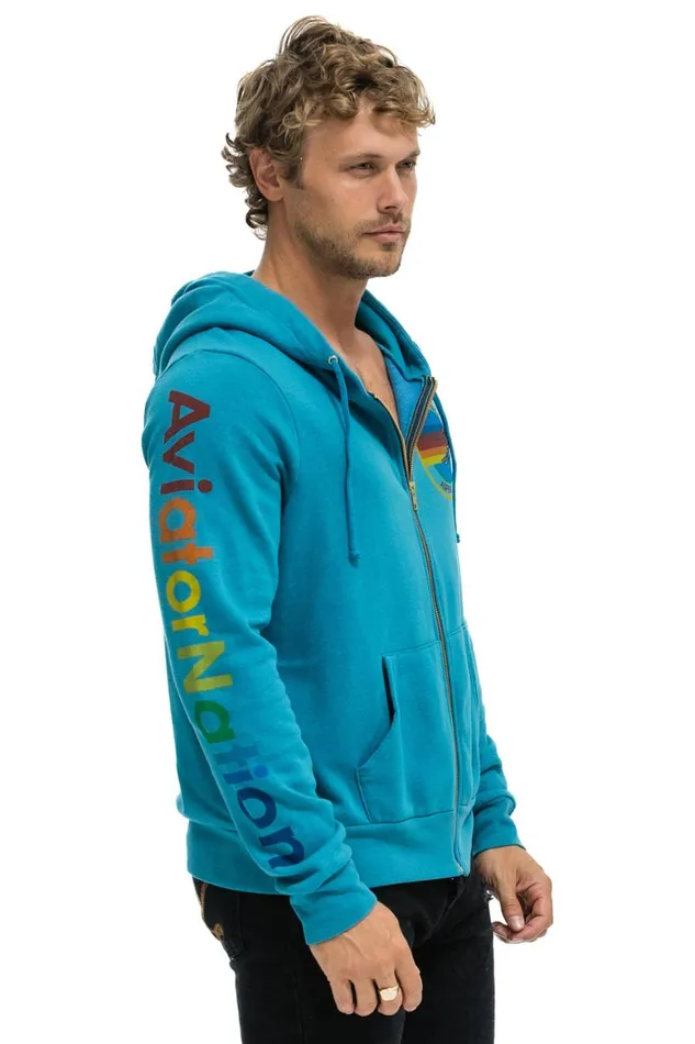 WomenMen Hoodies Aviator Nation Aspen Hoodie 8211 Teal
