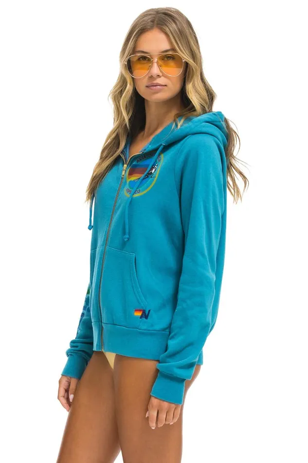WomenMen Hoodies Aviator Nation Aspen Hoodie 8211 Teal