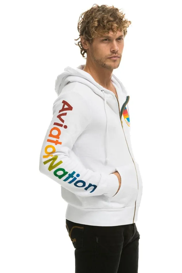 WomenMen Hoodies Aviator Nation Hamptons Hoodie 8211 White
