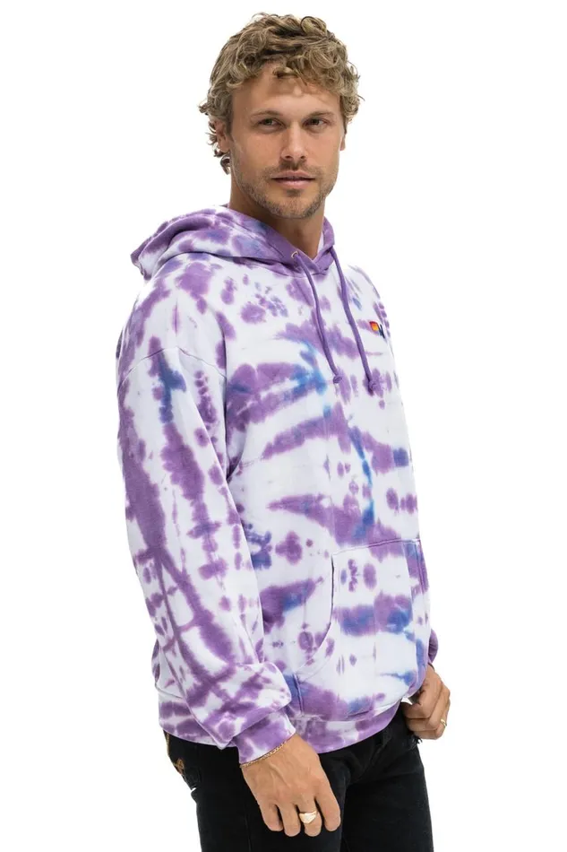 WomenMen Hoodies Aviator Nation Hand Dyed Pullover Hoodie Relaxed 8211 Tie Dye Magenta