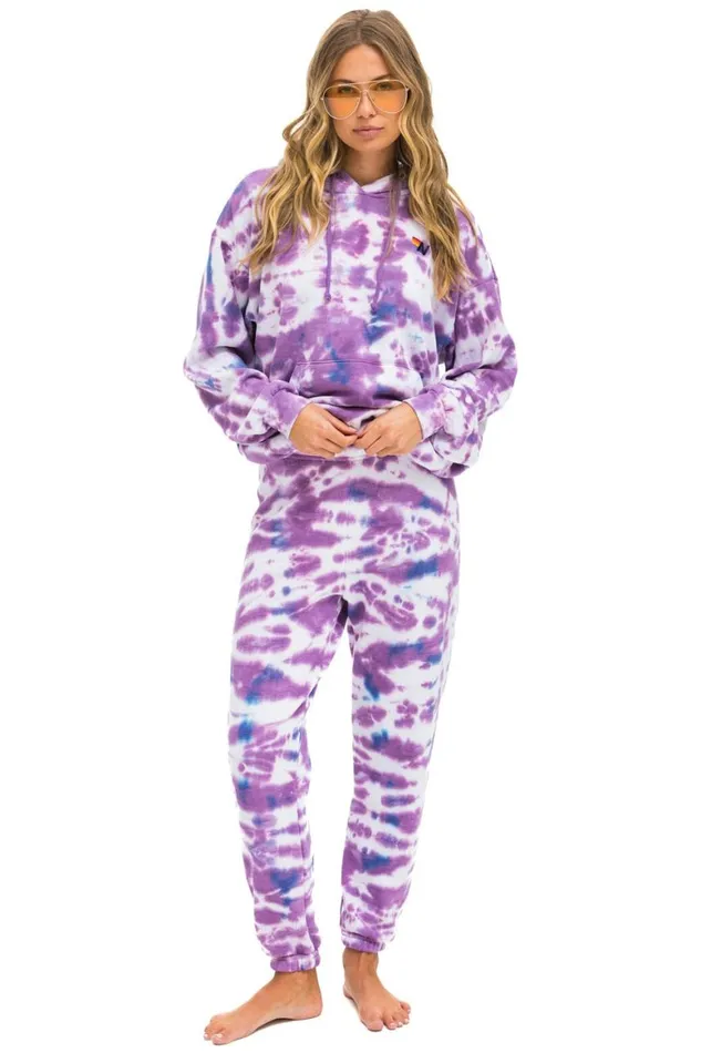 WomenMen Hoodies Aviator Nation Hand Dyed Pullover Hoodie Relaxed 8211 Tie Dye Magenta