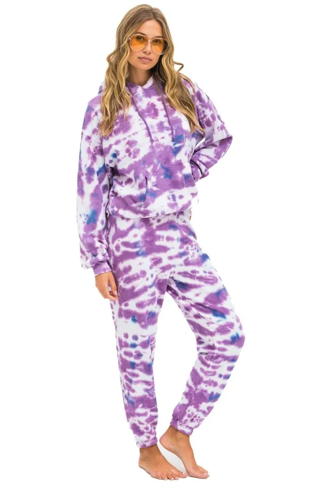 WomenMen Hoodies Aviator Nation Hand Dyed Pullover Hoodie Relaxed 8211 Tie Dye Magenta