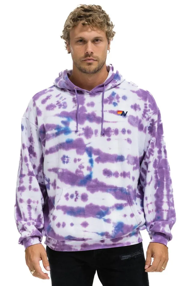WomenMen Hoodies Aviator Nation Hand Dyed Pullover Hoodie Relaxed 8211 Tie Dye Magenta