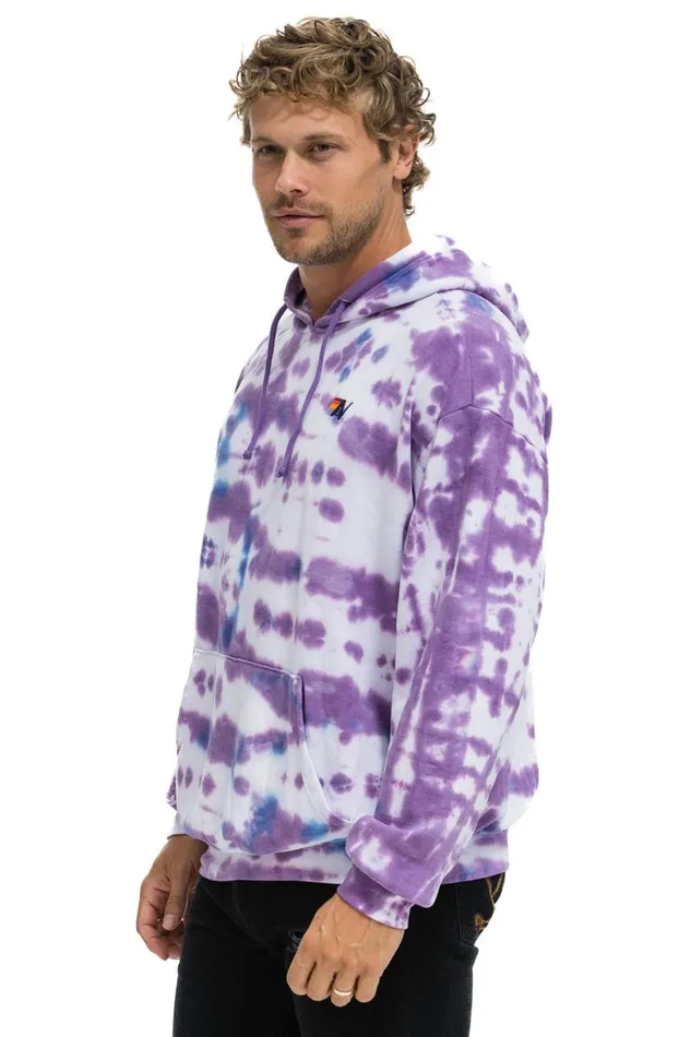 WomenMen Hoodies Aviator Nation Hand Dyed Pullover Hoodie Relaxed 8211 Tie Dye Magenta
