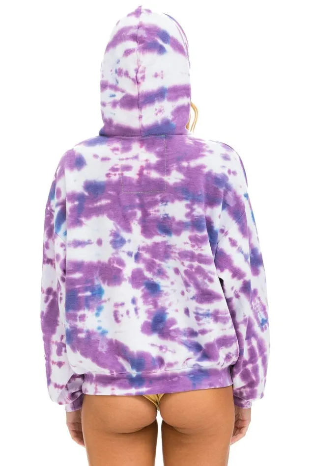 WomenMen Hoodies Aviator Nation Hand Dyed Pullover Hoodie Relaxed 8211 Tie Dye Magenta