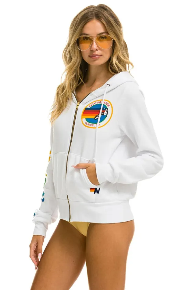 WomenMen Hoodies Aviator Nation Hoodie 8211 White