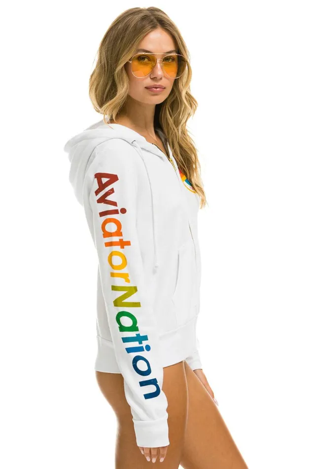 WomenMen Hoodies Aviator Nation Hoodie 8211 White