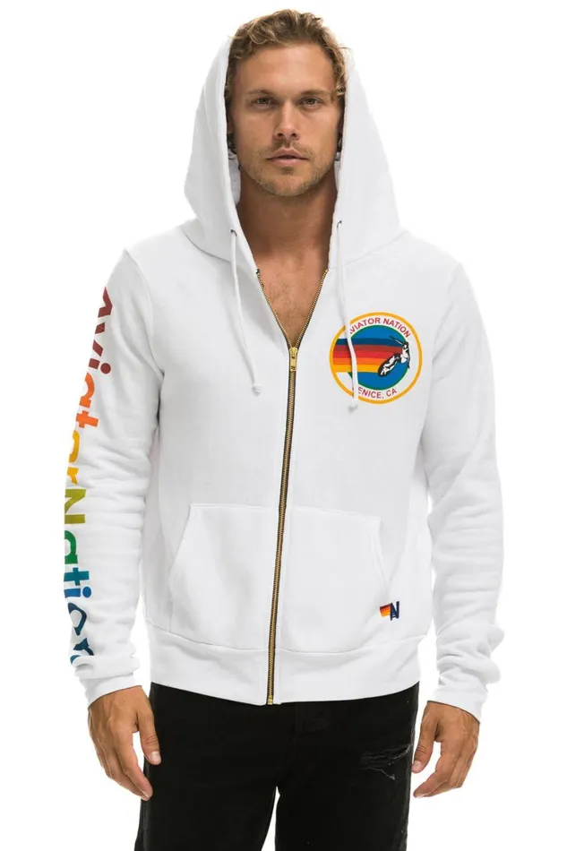 WomenMen Hoodies Aviator Nation Hoodie 8211 White