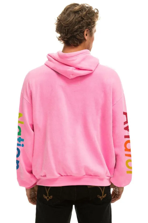 WomenMen Hoodies Aviator Nation La Jolla Relaxed Pullover Hoodie 8211 Neon Pink