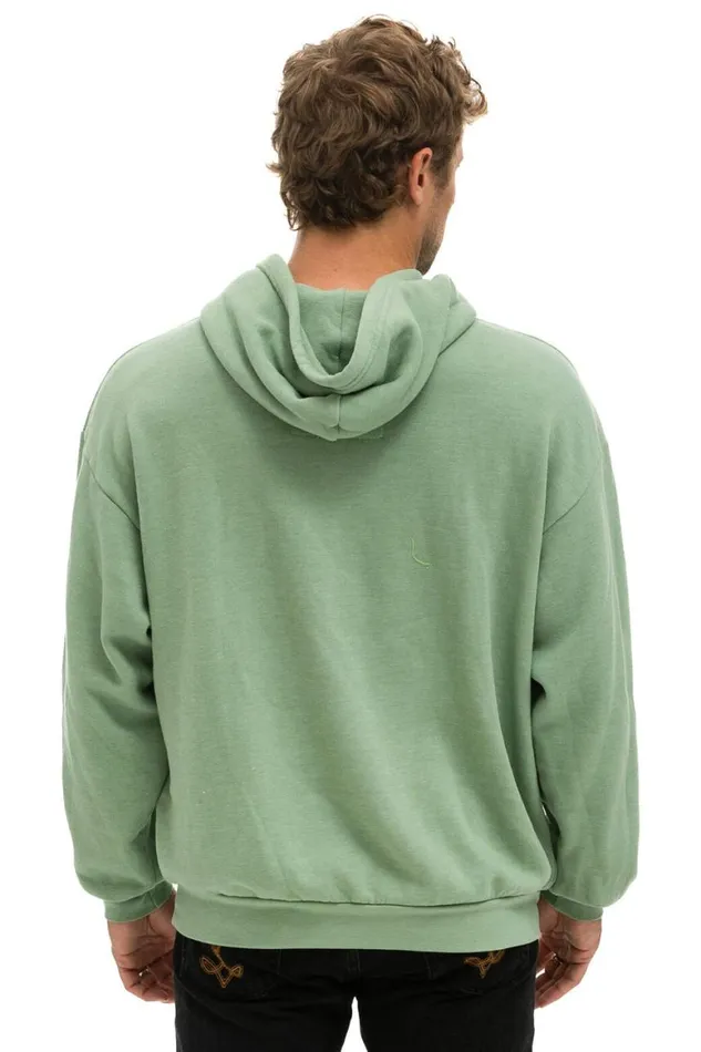 WomenMen Hoodies Aviator Nation Logo Pullover Relaxed Hoodie 8211 Sage