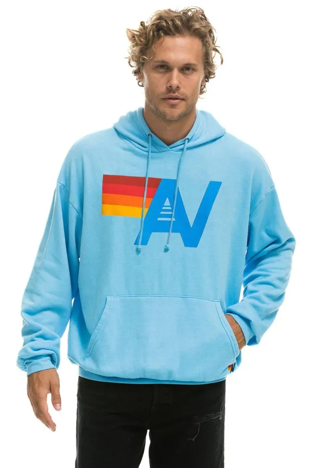 WomenMen Hoodies Aviator Nation Logo Pullover Relaxed Hoodie 8211 Sky