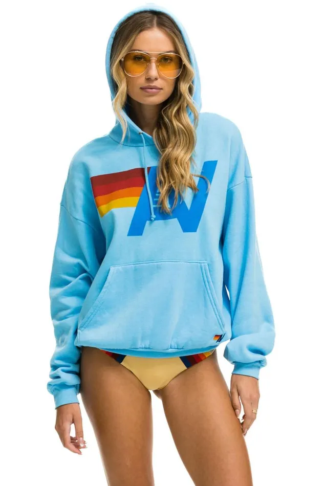 WomenMen Hoodies Aviator Nation Logo Pullover Relaxed Hoodie 8211 Sky