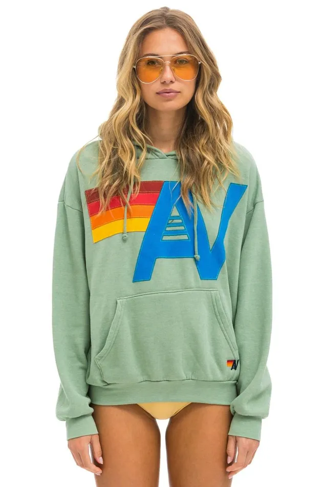WomenMen Hoodies Aviator Nation Logo Stitch Pullover Relaxed Hoodie 8211 Sage WomenMen Hoodies Aviator Nation Logo Stitch Pullover Relaxed Hoodie 8211 Sage