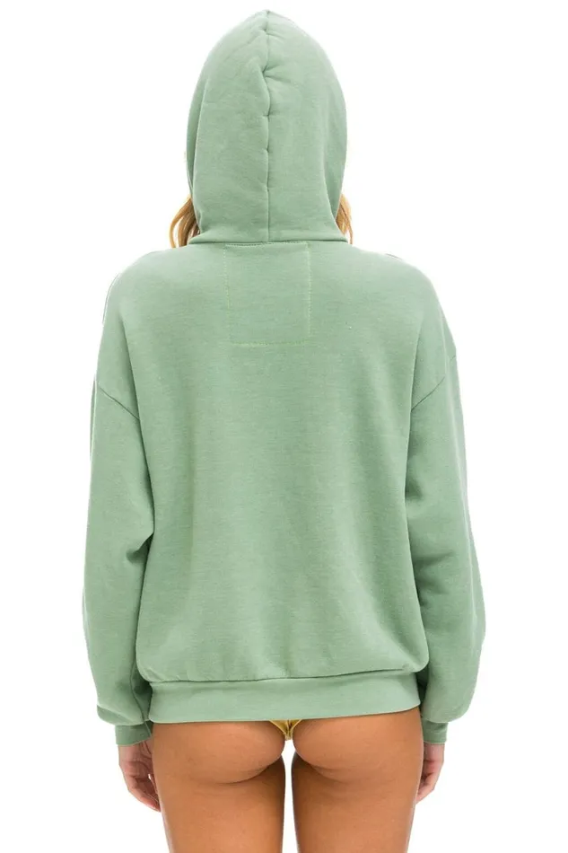WomenMen Hoodies Aviator Nation Logo Stitch Pullover Relaxed Hoodie 8211 Sage