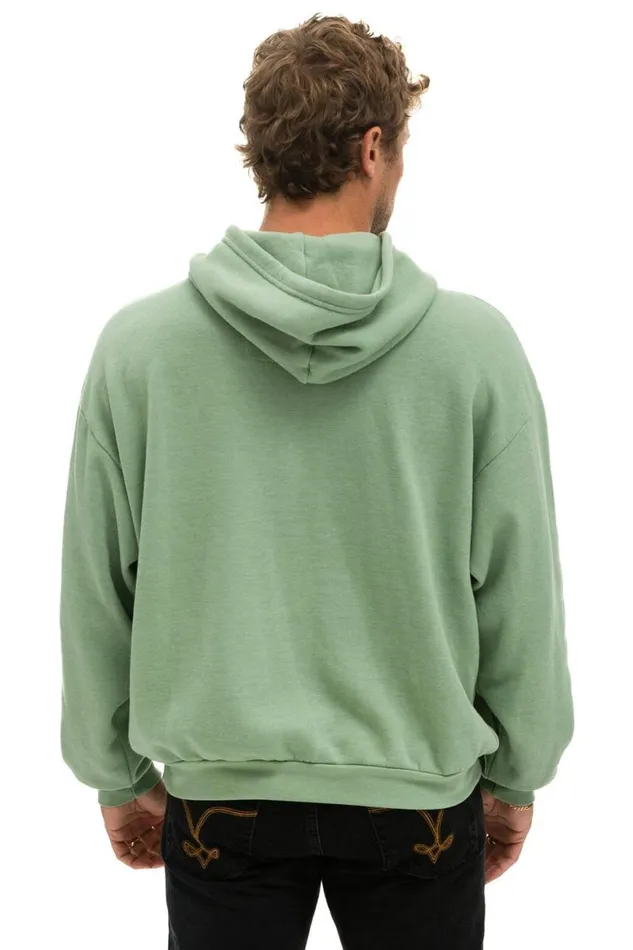 WomenMen Hoodies Aviator Nation Logo Stitch Pullover Relaxed Hoodie 8211 Sage