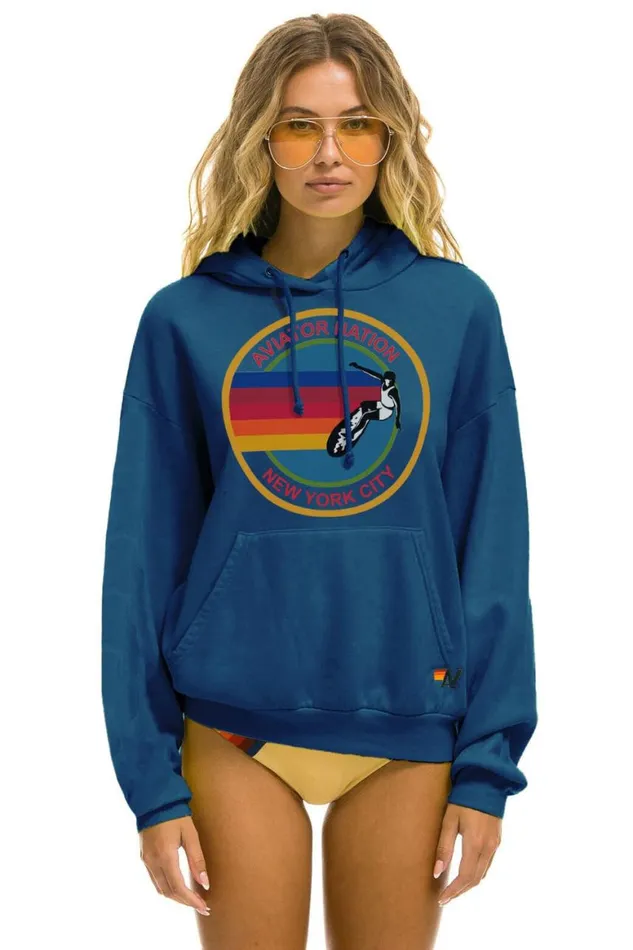 WomenMen Hoodies Aviator Nation New York City Relaxed Pullover Hoodie 8211 Royal WomenMen Hoodies Aviator Nation New York City Relaxed Pullover Hoodie 8211 Royal