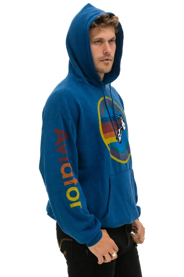 WomenMen Hoodies Aviator Nation New York City Relaxed Pullover Hoodie 8211 Royal