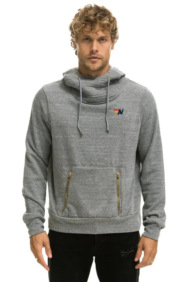 WomenMen Hoodies Aviator Nation Ninja Pullover Hoodie 8211 Heather Grey