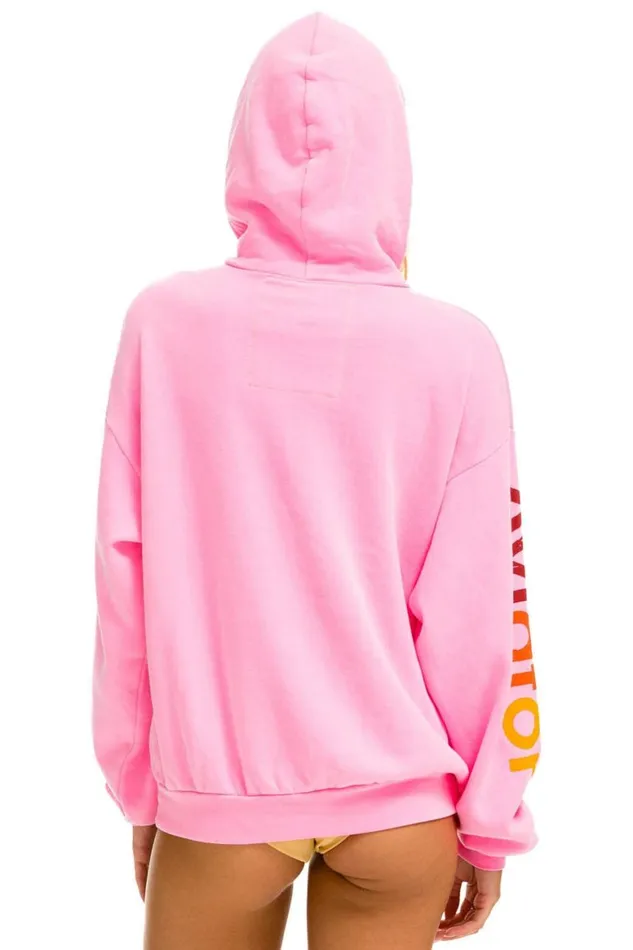 WomenMen Hoodies Aviator Nation Relaxed Pullover Hoodie 8211 Neon Pink