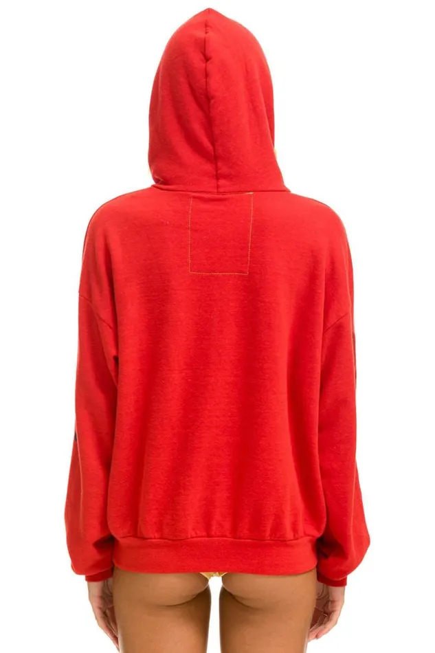 WomenMen Hoodies Aviator Nation Vail Relaxed Pullover Hoodie 8211 Red
