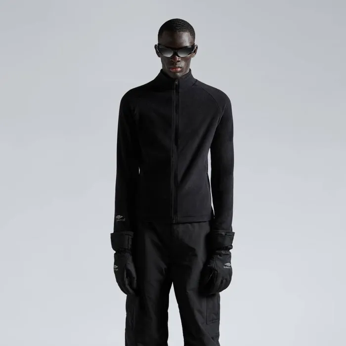 WomenMen Ski Balenciaga Skiwear 8211 3b Sports Icon Zipup Jacket In Black