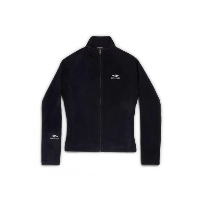 WomenMen Ski Balenciaga Skiwear 8211 3b Sports Icon Zipup Jacket In Black