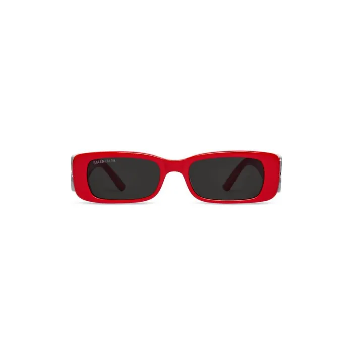WomenMen Sunglasses Balenciaga Dynasty Rectangle Sunglasses In Red