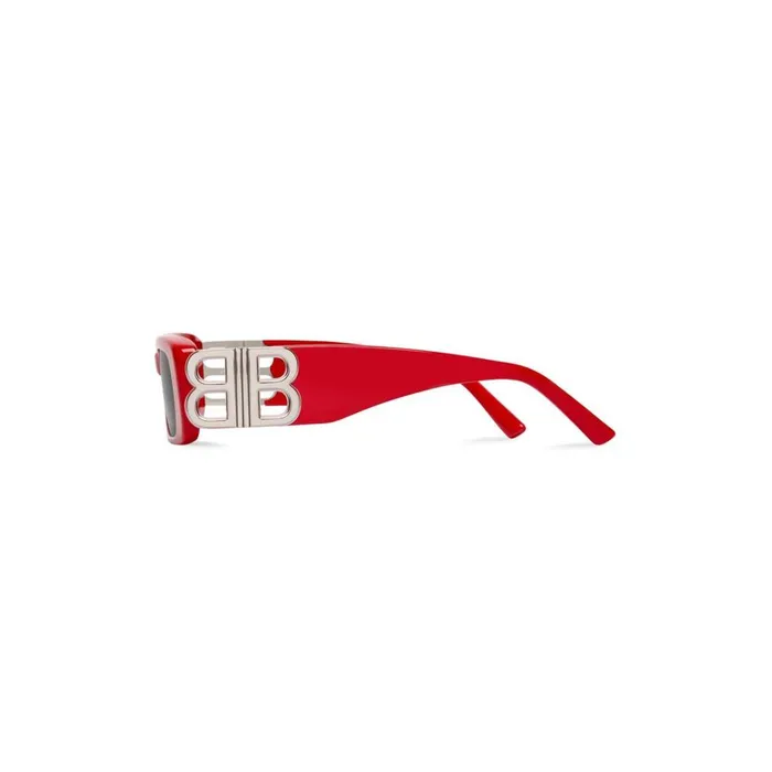 WomenMen Sunglasses Balenciaga Dynasty Rectangle Sunglasses In Red