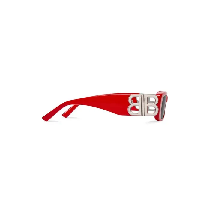 WomenMen Sunglasses Balenciaga Dynasty Rectangle Sunglasses In Red