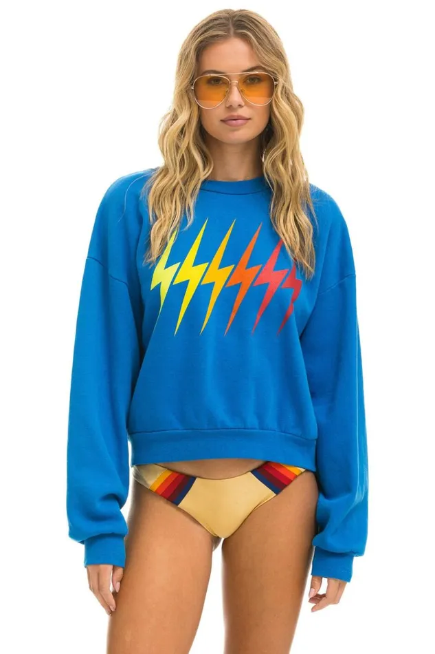 WomenMen Sweatshirts Aviator Nation Bolt Gradient Relaxed Crew Sweatshirt 8211 Ocean Rainbow WomenMen Sweatshirts Aviator Nation Bolt Gradient Relaxed Crew Sweatshirt 8211 Ocean Rainbow