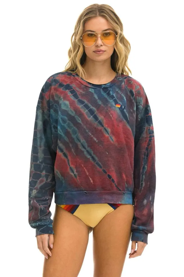 WomenMen Sweatshirts Aviator Nation Hand Dyed Relaxed Crew Sweatshirt 8211 Tie Dye Multi WomenMen Sweatshirts Aviator Nation Hand Dyed Relaxed Crew Sweatshirt 8211 Tie Dye Multi