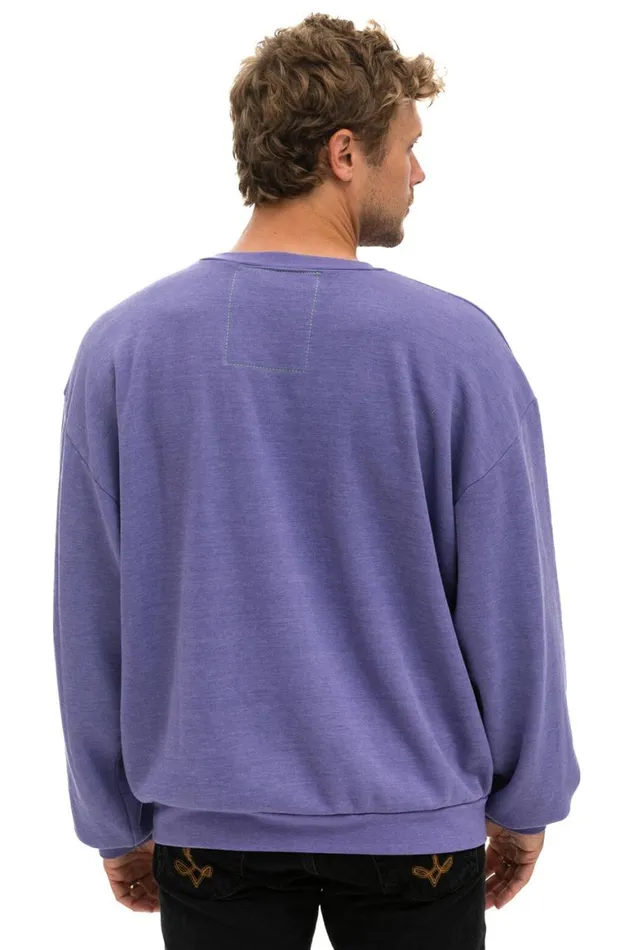 WomenMen Sweatshirts Aviator Nation Logo Stitch Relaxed Crew Sweatshirt 8211 Lavender