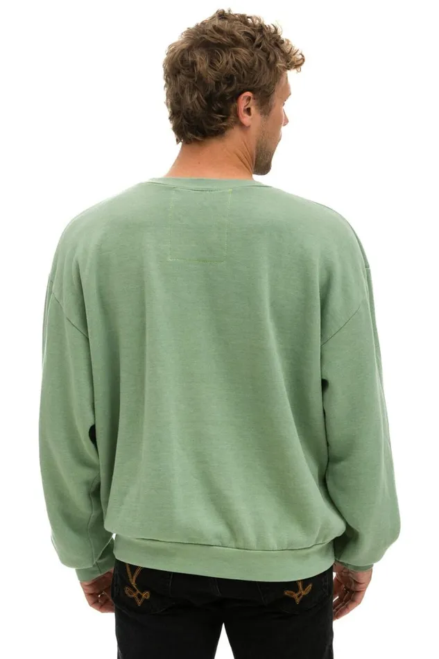 WomenMen Sweatshirts Aviator Nation Logo Stitch Relaxed Crew Sweatshirt 8211 Sage