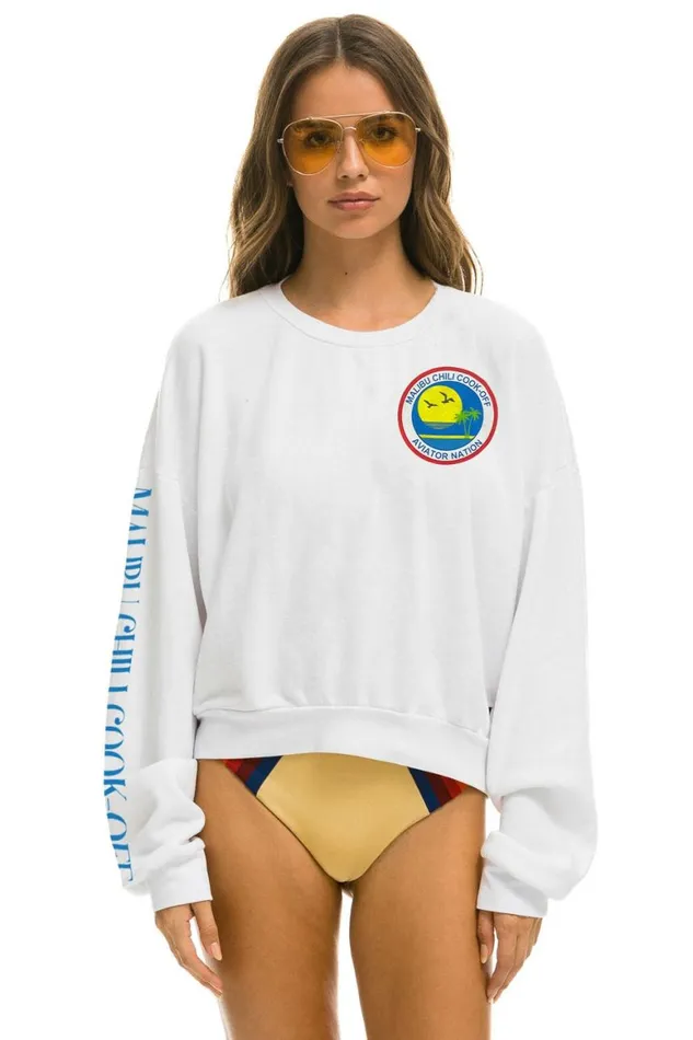 WomenMen Sweatshirts Aviator Nation Malibu Chili CookOff 2023 Crew Sweatshirt Relaxed 8211 White WomenMen Sweatshirts Aviator Nation Malibu Chili CookOff 2023 Crew Sweatshirt Relaxed 8211 White