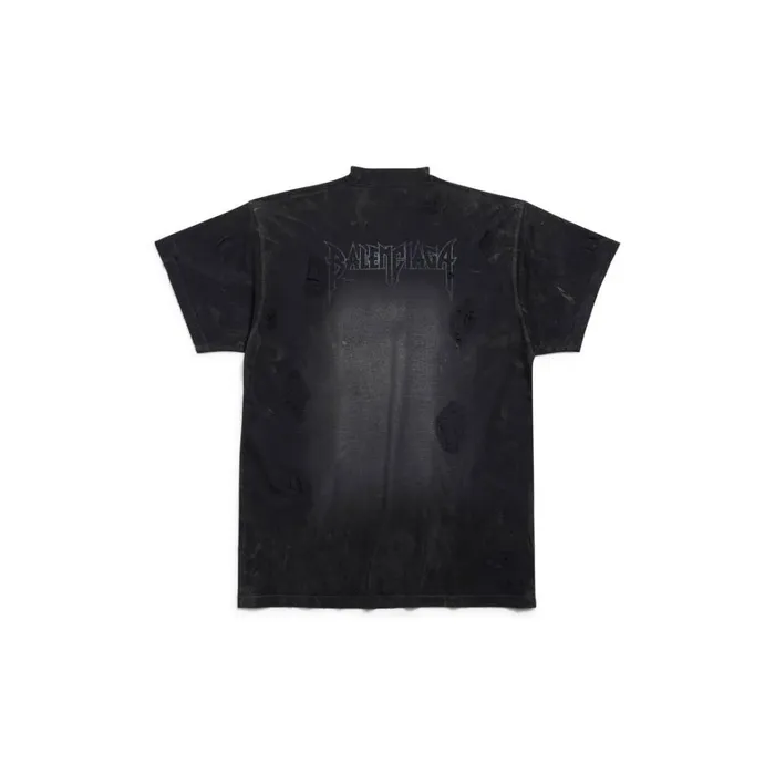 WomenMen Tshirts Balenciaga Paris Moon Tshirt Oversized In Black Faded