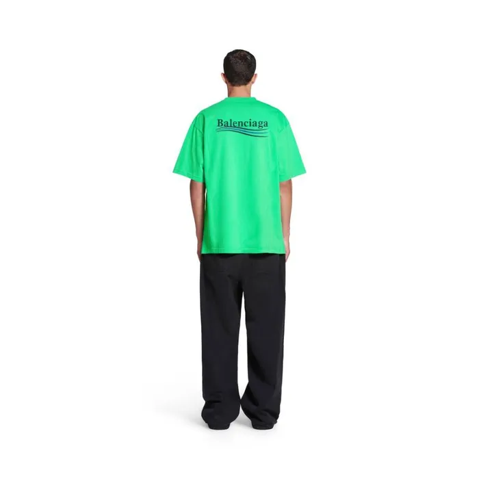 WomenMen Tshirts Balenciaga Political Campaign Tshirt Large Fit In Greenblackblue