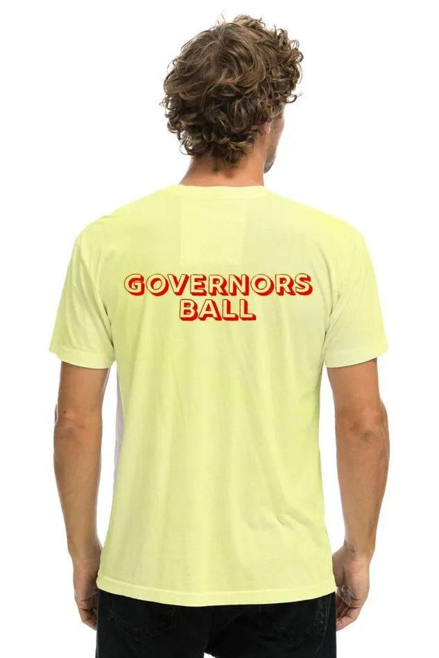 WomenMen Tees Aviator Nation Gov Ball 2024 Unisex Crew Tee 8211 Neon Yellow