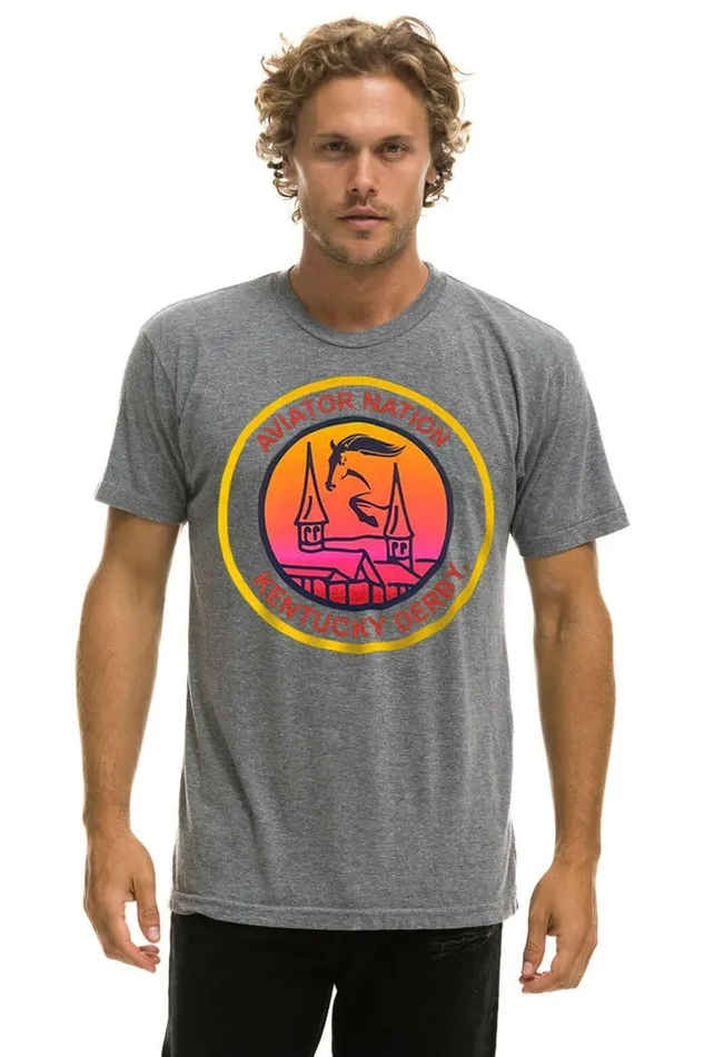 WomenMen Tees Aviator Nation Kentucky Derby 2024 Tee 8211 Heather Grey