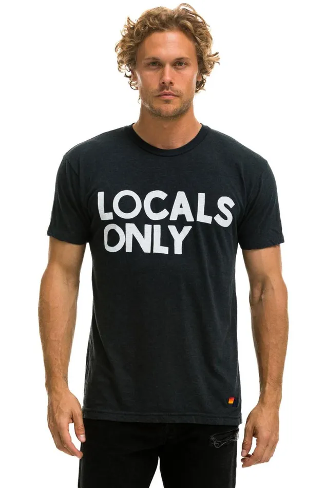 WomenMen Tees Aviator Nation Locals Only Tee 8211 Charcoal