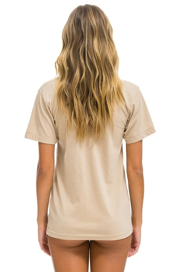WomenMen Tees Aviator Nation Logo Tee 8211 Sand