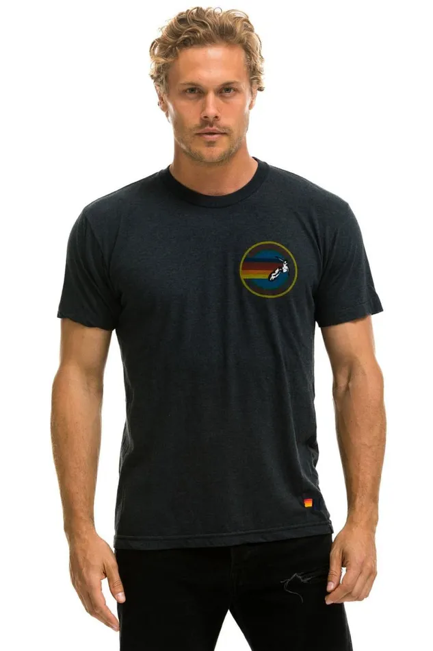 WomenMen Tees Aviator Nation Signature Small Venice Circle Tee 8211 Charcoal